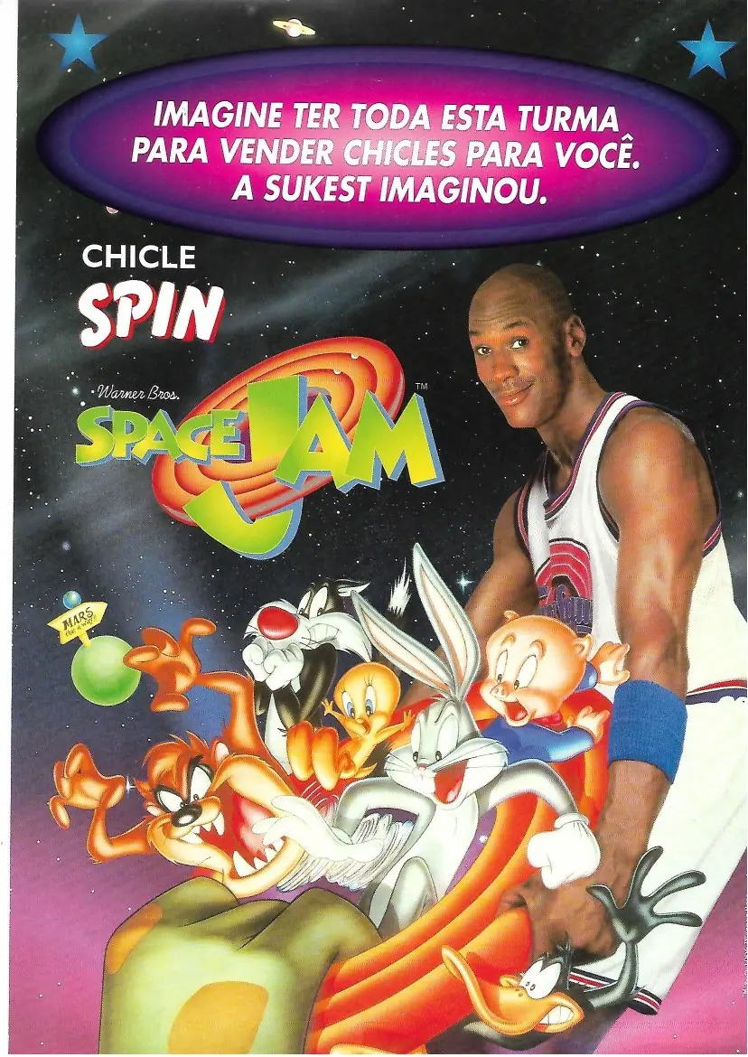 Folder do chicle Spin com o tema Space Jam