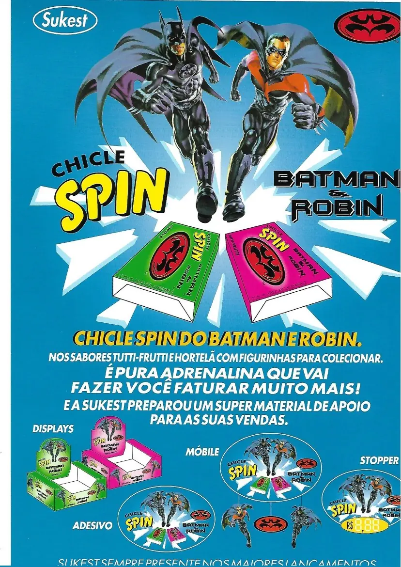 Folder do chicle Spin com o tema Batman & Robin